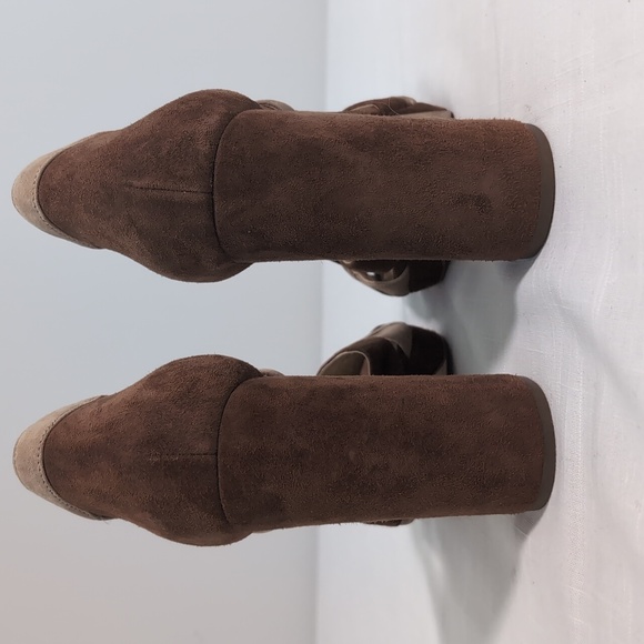 Michael Kors sandals, brown tan leather, thick heel, women's sz 9 - Picture 5 of 12